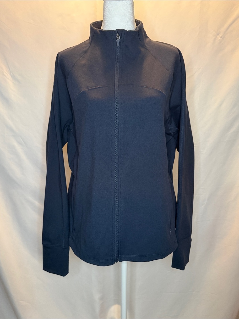 Danskin Navy Full-Zip Stand Collar Jacket
